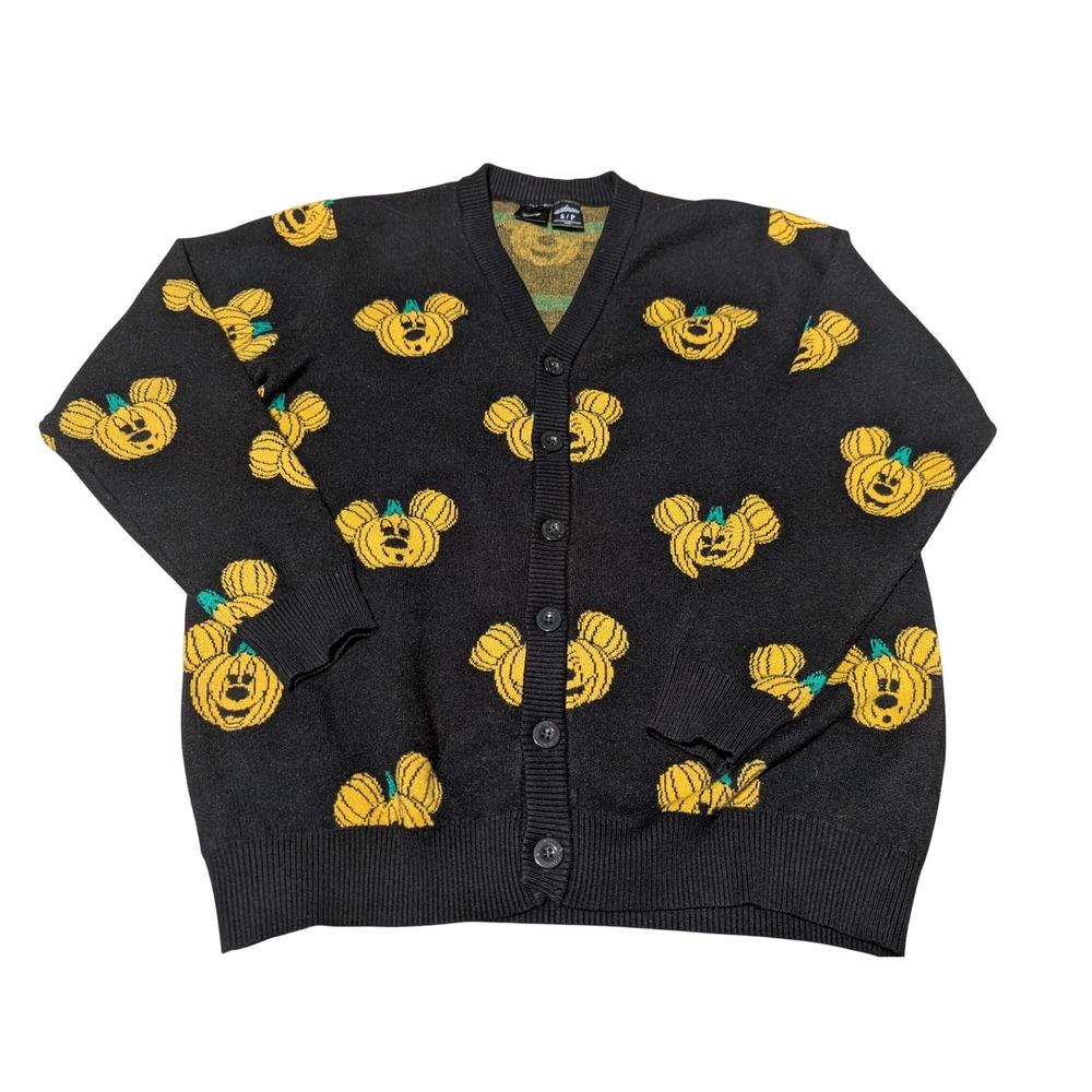 Cakeworthy Cardigan Women S Black Mickey Mouse Pumpkin Halloween Disney Sweater